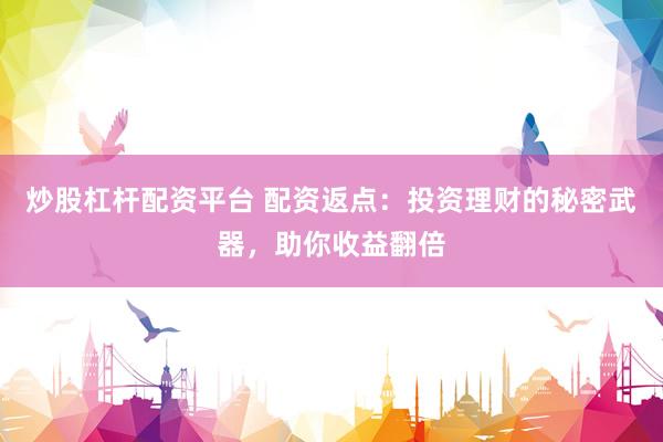 炒股杠杆配资平台 配资返点：投资理财的秘密武器，助你收益翻倍